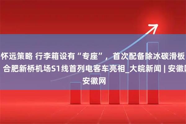 怀远策略 行李箱设有“专座”，首次配备除冰碳滑板！合肥新桥机场S1线首列电客车亮相_大皖新闻 | 安徽网